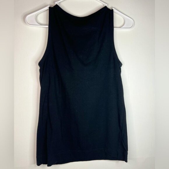 kate spade Black Tie Front Keyhole‎ Neck Tank Top Blouse Cotton Blend Size S - Picture 3 of 10